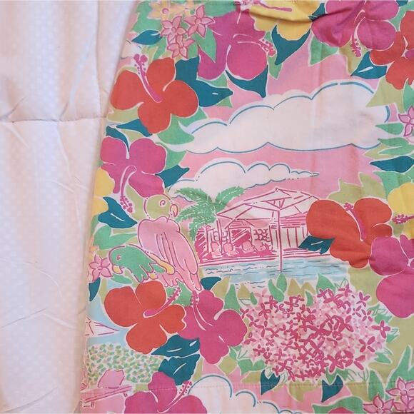 Vintage Lilly Pulitzer Floral Tropical Reversible Wrap Mini Skirt Women's 14 - Picture 4 of 5